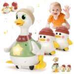 Aolieh Entenfamilie Krabbelspielzeug – Licht & Musik für Babys ab 6 Monaten