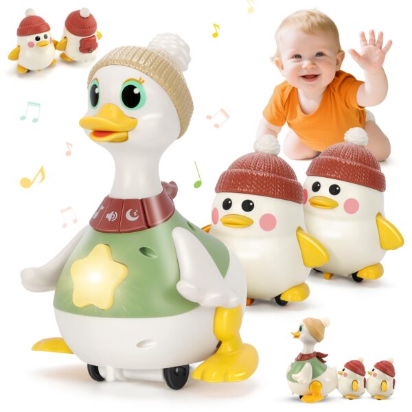 Aolieh Entenfamilie Krabbelspielzeug – Licht & Musik für Babys ab 6 Monaten
