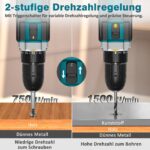 Sundpey Akkuschrauber Set 21V mit 2x2,0Ah Akku – Bohrschrauber 45Nm für DIY & Heimwerken – Bild 5