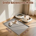 Pawinner Katzenstreu Matte 80x56cm Silikon – Wasserdicht & rutschfest für saubere Böden – Bild 2