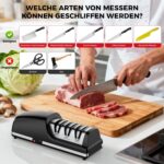 Shuniu Elektrischer Messerschärfer mit Diamant-Schleifmitteln – Professionelle Schärfe für Küchenmesser – Bild 3