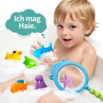 9er Set Badespielzeug Wassertiere schimmelfrei – Weiches Badewannenspielzeug ab 1 Jahr – Bild 5