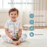 Yukkidds Baby Sommerschlafsack 80 cm mit Füssen 0.5 Tog – 100% Baumwolle für 18-36 Monate – Bild 2