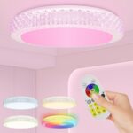 LZQ LED Deckenleuchte 48W Ø40cm dimmbar mit Fernbedienung – RGB Farbwechsel für alle Räume
