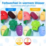 Hahaland Badewannenspielzeug Kochset 15-teilig – Farbwechsel Gemüse für Babys ab 12 Monaten – Bild 3