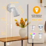 TaFiCo Wandlampe GU10 mit Stecker & Schalter – 350° drehbar für Schlafzimmer & Wohnzimmer – Bild 5