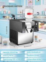 FOHERE Gewerbliche Schnee-Eismaschine 80kg/24h – Bingsu-Maker mit Selbstreinigung – Bild 4