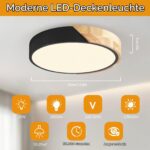 MELAYR Holz LED Deckenlampe 25W 3000K – Moderne Deckenleuchte Ø32cm für alle Räume – Bild 7