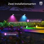 Philips 2er Set Solarstrahler mit 18 LEDs RGBW – Smarte Gartenbeleuchtung mit 9 Modi – Bild 6