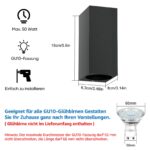 Klighten 4er-Set GU10 Wandleuchte Anthrazit – IP65 Aussenleuchte für Innen & Aussen – Bild 5