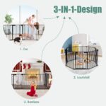 COSTWAY Kaminschutzgitter klappbar mit 8 Elementen – Sicherheitsgitter für Babys & Haustiere – Bild 4