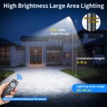 PEAKRO Solar-Straßenleuchte mit Bewegungsmelder & Fernbedienung – IP67 Außenleuchte für Garten & Parkplatz – Bild 3
