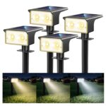 btfarm 4er Set Solarstrahler mit 3 Farbtemperaturen – IP65 Gartenleuchte für Aussen