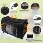 Druuzyl Transporttasche 51x33x33cm – Faltbare Hundebox & Katzentransportbox bis 7,5kg – Bild 3