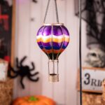 45 cm Heissluftballon Solarlaterne – Halloween Gartendeko mit Flammeneffekt – Bild 3