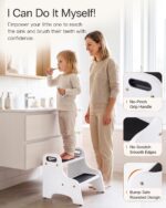 StrongTek 2-Stufen Tritthocker Holz mit Griffen – 150 kg Belastbarkeit für Kinder – Bild 4