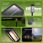 Philips 8er Set Solarleuchten Garten 3000K – Warmweisse LED Aussenbeleuchtung mit Dämmerungs-Automatik – Bild 2