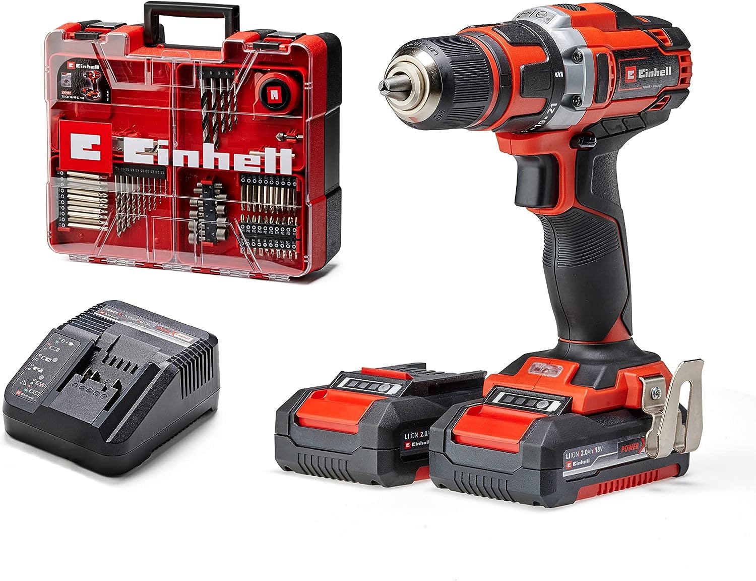 Einhell TE-CD 18/40 Li Akku-Bohrschrauber-Set – 18 V, 40 Nm, 69-tlg. Zubehör