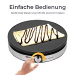 KLAMER Crêpes Maker 30 cm mit Antihaftbeschichtung & Holz-Zubehör – 1400 Watt – Bild 7