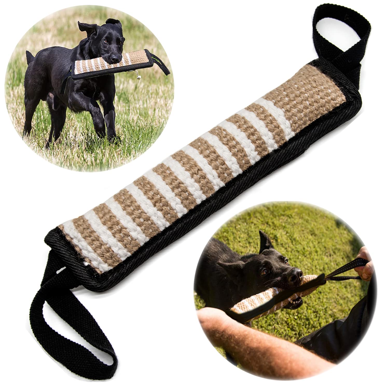 winbarry Beisswurst 30 cm – Robustes Hundespielzeug aus Naturleinen für Tauziehen