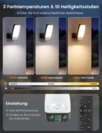 Ledronix 10000mAh LED Wandleuchte mit PIR-Bewegungsmelder – IP65 Aussenlampe mit Fernbedienung – Bild 4