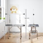PawHut Hundepflegetisch höhenverstellbar 20-80 cm – Trimmtisch bis 100 kg mit Unterkorb – Bild 7