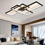ASJK LED Deckenleuchte 80cm 60W – Dimmbar mit Fernbedienung für modernes Wohnzimmer