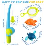 twoonto Magnetisches Angelspiel Badespielzeug – 6-teiliges Aufziehbares Schwimmset für Kleinkinder – Bild 2