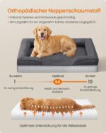 Feandrea Orthopädisches Hundebett 112x81 cm – Noppenschaum mit erhöhtem Rand – Bild 3