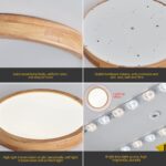 Schindora Holz LED Deckenleuchte Ø30 cm, 21 W, 3000 K warmweiss – Energiesparend für Wohnzimmer & Küche – Bild 6