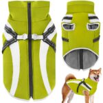 Oslueidy Wasserdichter Hundemantel mit Geschirr – Warme Winterjacke für kleine bis grosse Hunde