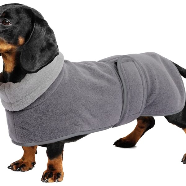 Geyecete Polarfleece Hundemantel für Dackel – Wärmend & Wasserdicht mit Geschirröffnung