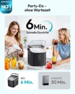 EUHOMY Eiswürfelmaschine – 12 kg/Tag, 2 Grössen, Selbstreinigend & Tragbar – Bild 4