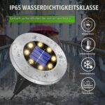 SCNNC Solar Bodenleuchten 8er Set Warmweiß – Solarleuchten Garten wasserdicht IP65 – Bild 4