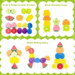 GiddyGlow Montessori Holzspielzeug 2-5 Jahre – 8-in-1 Lernset mit Stapel-, Fädel- & Sortierspiel – Bild 5