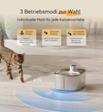 WILKIEE Katzenbrunnen Edelstahl 4.1L Kabellos – intelligenter Trinkbrunnen mit Sensor & 4000mAh – Bild 5