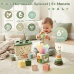 Auezona 5-in-1 Montessori Spielzeug ab 6 Monate – Sensorik & Motorik Lernset – Bild 8