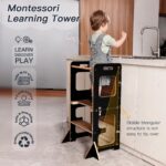 labebe Montessori Lernturm 3 in 1 mit Tafel – Klappbar & Sicher ab 1 Jahr – Bild 8