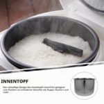 HOMSFOU Reiskocher Innentopf Edelstahl mit Messskala – 6 L Ersatztopf für Reis & Mehrzweckkochen – Bild 8