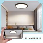 ZMH LED-Deckenleuchte Ø30cm, 24W Warmweiss 3000K – Flache Deckenlampe für Badezimmer, Küche & Schlafzimmer – Bild 5