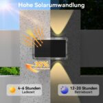 TECKNET Solar Wandleuchten 6er Set – IP66 Up & Down Solarlampen für Garten & Terrasse – Bild 2