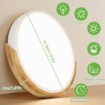 Kimjo LED-Deckenleuchte Ø 30 cm Holz Weiß – Warmweisses Licht 3000K für Wohnzimmer – Bild 5