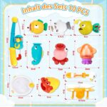VBACALA Badespielzeug-Set ab 3 Jahren – Magnetisches Angelspiel mit Wasserpistole – Bild 2