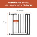 hauck Standard Türschutzgitter 75–80 cm – Absperrgitter ohne Bohren mit Einhandbedienung – Bild 2