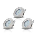 3er Set LED Bad Einbaustrahler 230V 4,8W IP44 – Ultraflach Deckenspots Matt-Nickel
