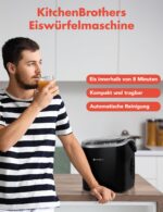 KitchenBrothers Eiswürfelmaschine – 12 kg Eis/24h, 2 Liter Tank, leise – Bild 2