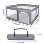 UISEBRT Baby-Laufstall 127x127cm mit Stahlrahmen – Sicherer Laufgitter mit Atmungsaktivem Netz – Bild 2