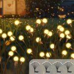 Caldarax 4er Set Firefly Solarlampen – Warmweisse LED Gartenleuchten mit 2 Modi für Aussen