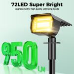 LOTMOS 3er Set Solarstrahler mit 72 LEDs – IP67 Aussenleuchte mit 3 Helligkeitsmodi für Garten – Bild 2