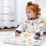 MIKAFEN Baby Schlafsack Winter 3,5 Tog 78-90cm – 100% Baumwolle mit abnehmbaren Ärmeln – Bild 3